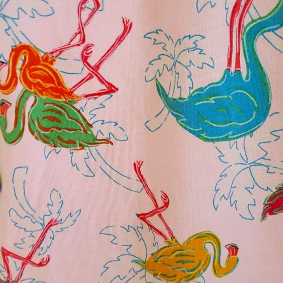 Fresh Produce Womens Soft Pink  Flamingo Print V-Neck Sleeveless T-shirt, Size L - Picture 8 of 12